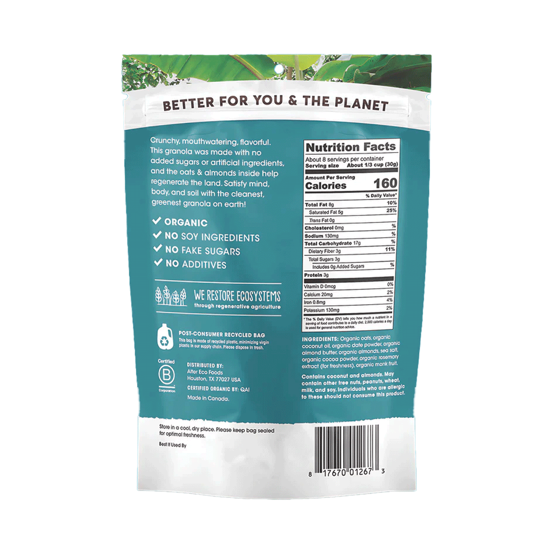 Alter Eco Almond Butter Organic Granola (No Sugar Added), 227g