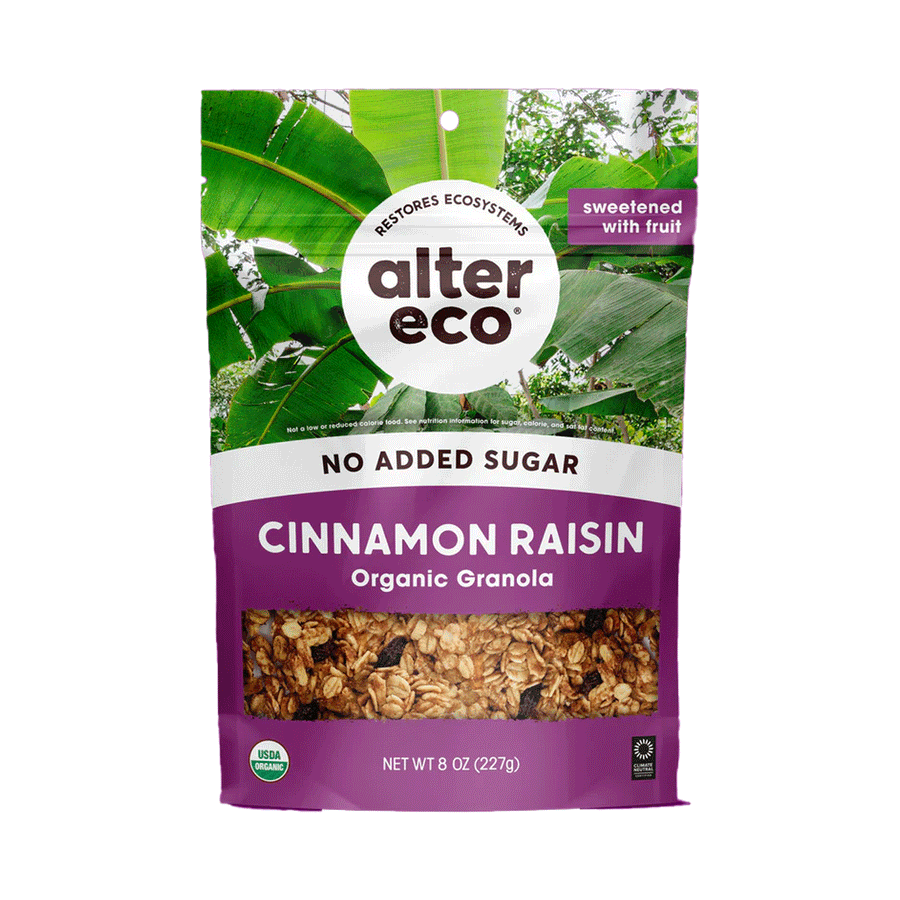 Alter Eco Cinnamon Raisin Organic Granola (No Sugar Added), 227g