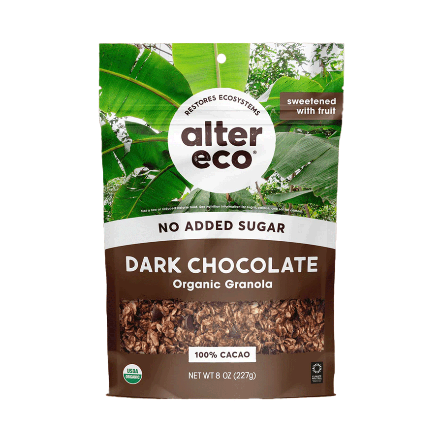 Alter Eco Dark Chocolate Organic Granola (No Sugar Added), 227g