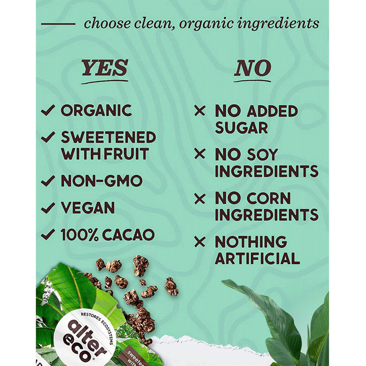 Alter Eco Dark Chocolate Organic Granola (No Sugar Added), 227g