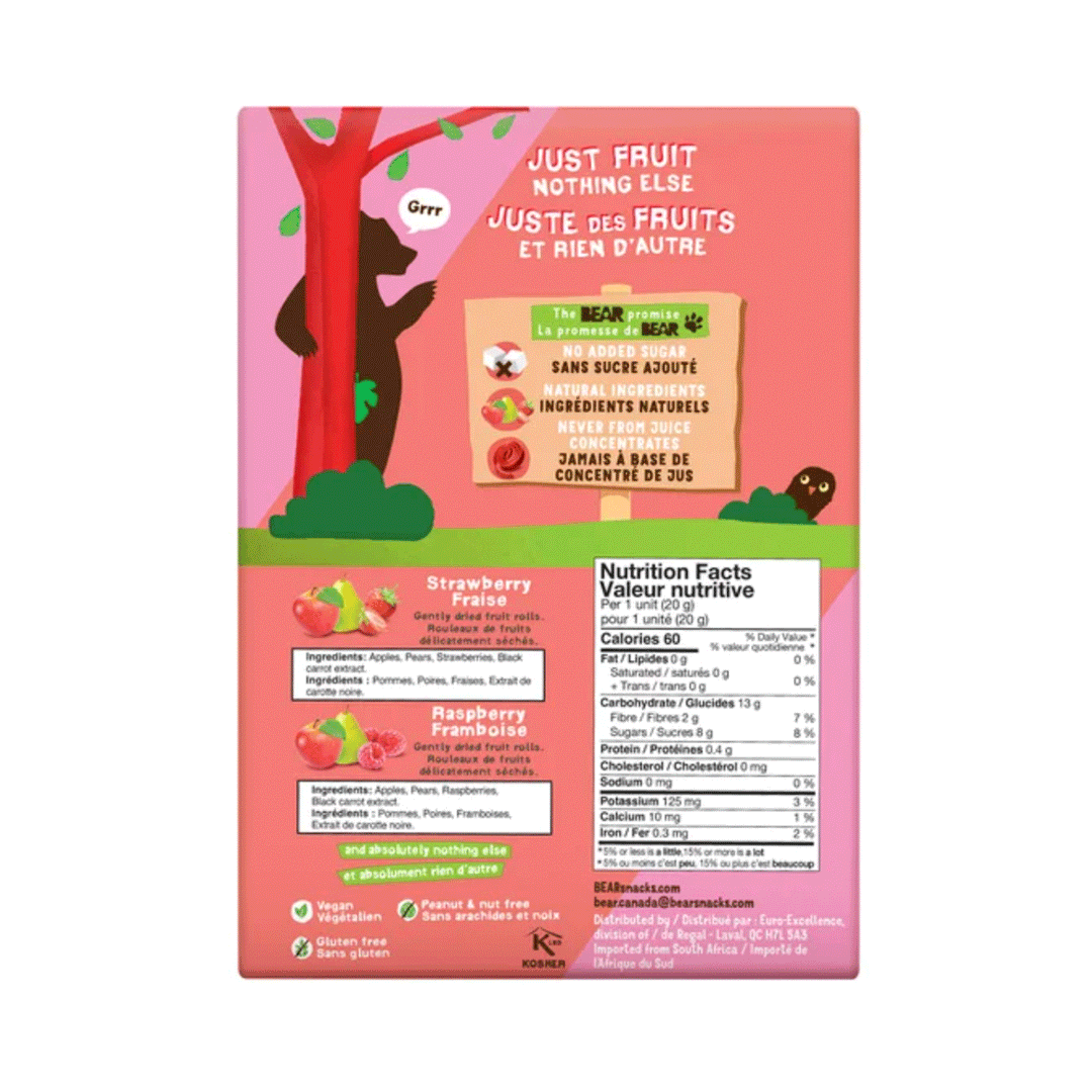 BEAR Fruit Rolls, 24x20 g