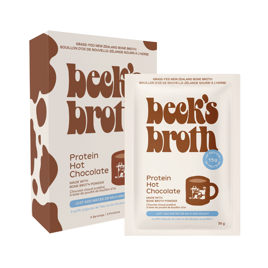 Beck's Broth Protein Hot Chocolate Bone Broth Powder,  5x35g