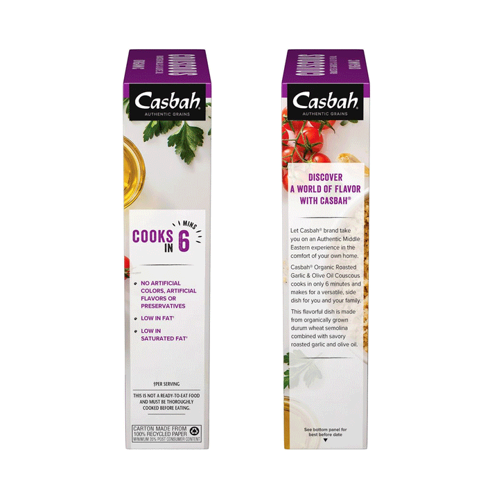 Casbah Organic Roasted Garlic & Olive Oil Couscous, 198g