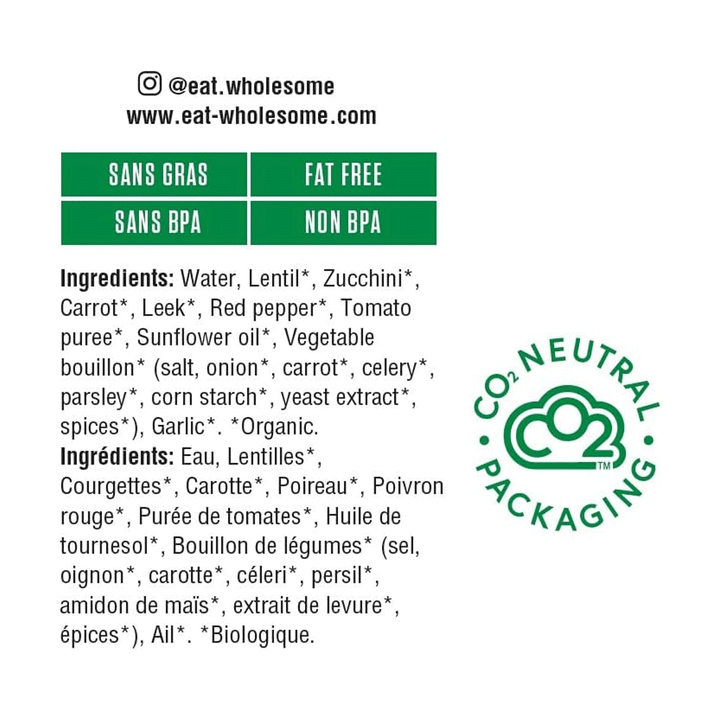 Eat Wholesome Organic Lentil & Zucchini Soup, 398ml