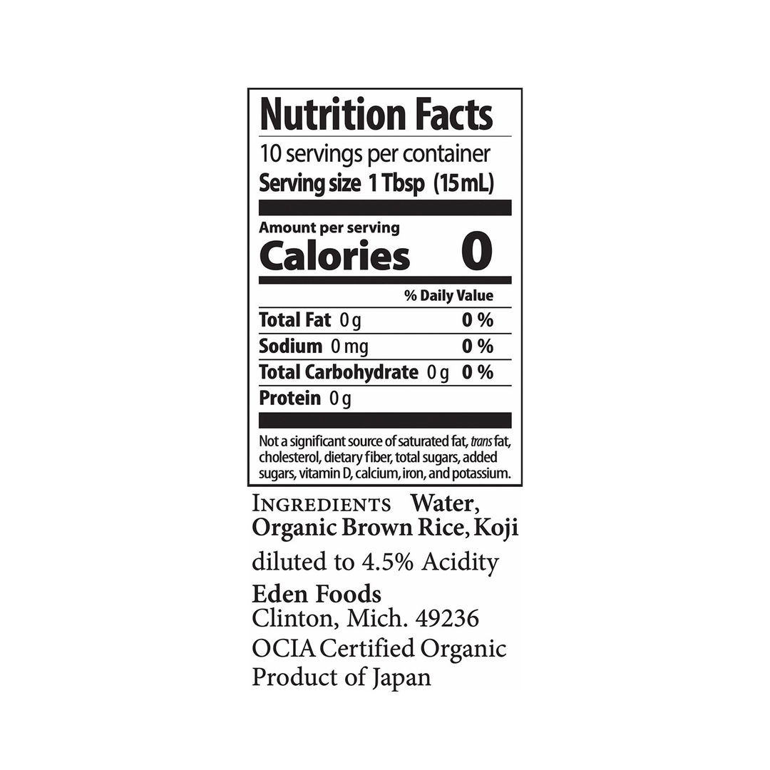 Eden Organic Brown Rice Vinegar, 296ml