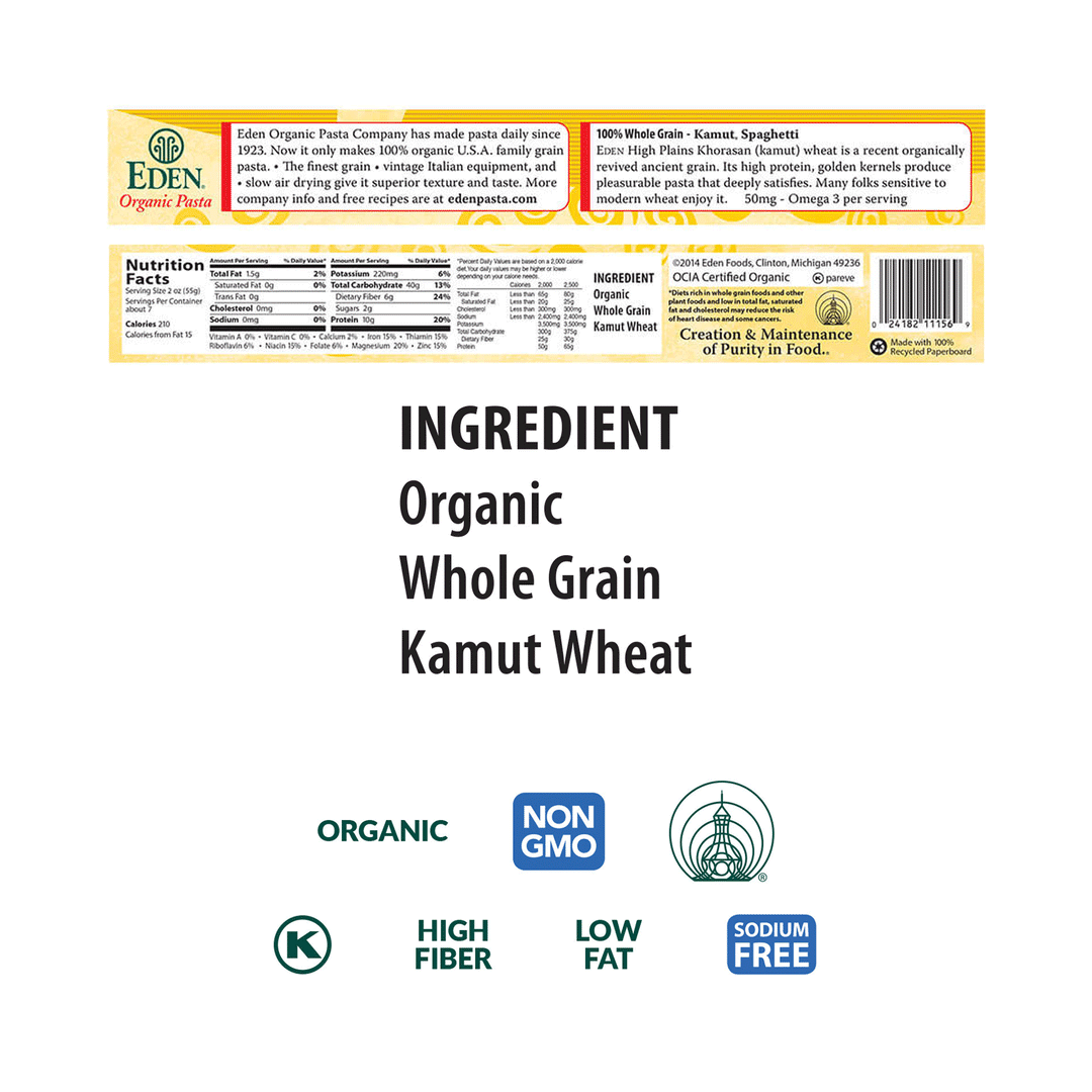 Eden Organic Kamut Spaghetti, 396g
