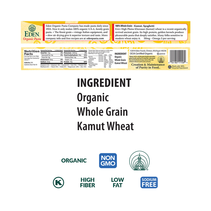 Eden Organic Kamut Spaghetti, 396g