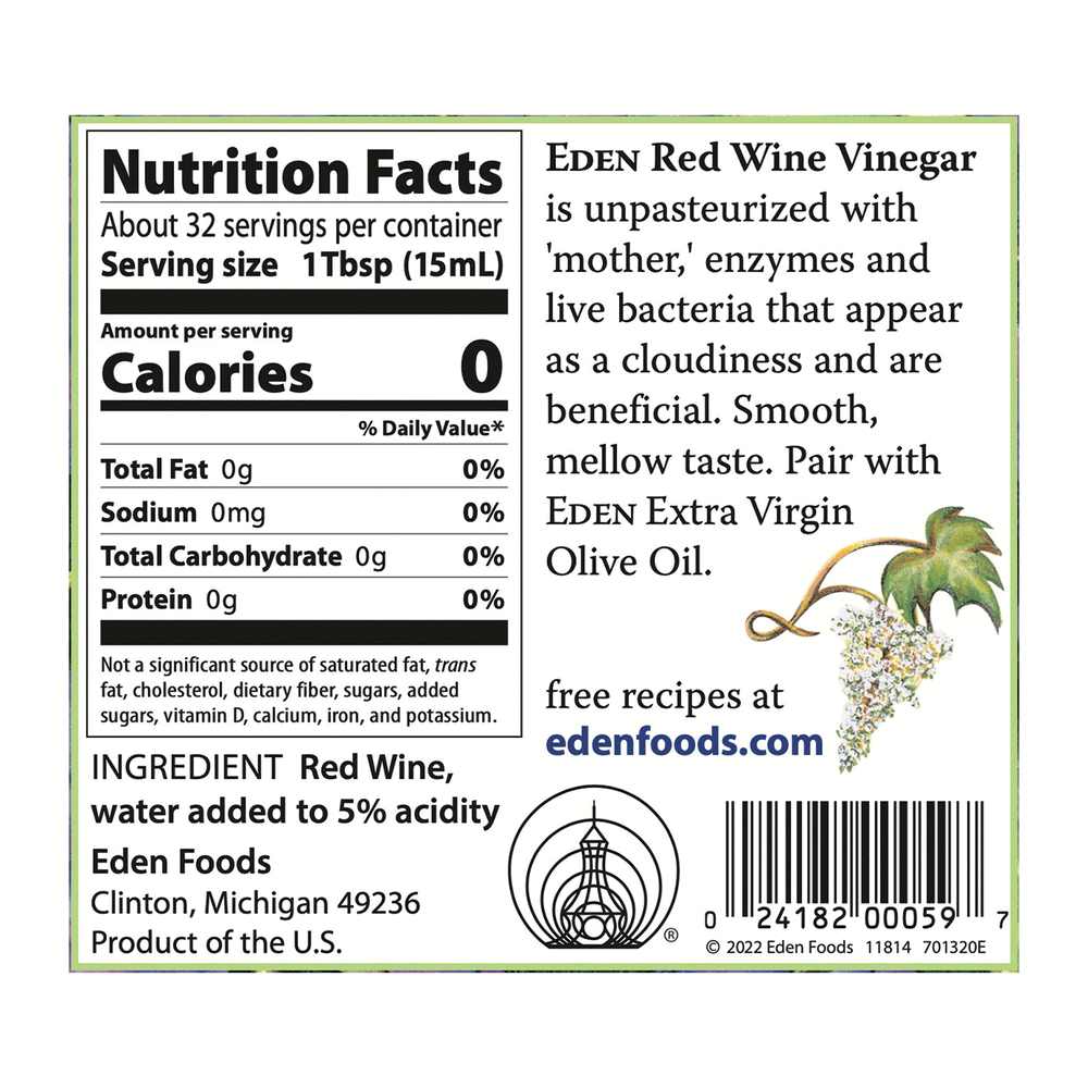 Eden Organic Red Wine Vinegar, 473ml