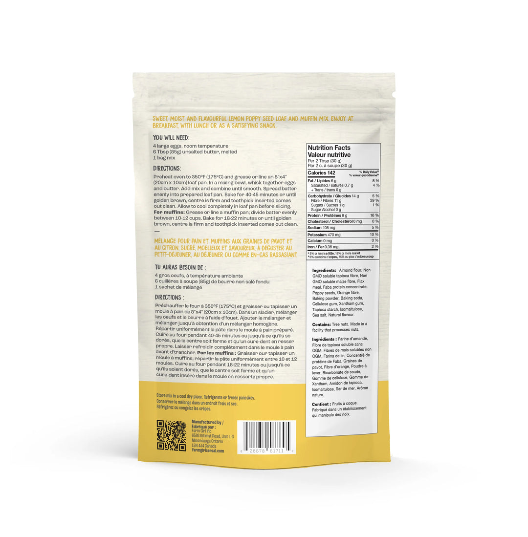 Farm Girl Keto Lemon Poppy Seed Loaf Mix, 350g