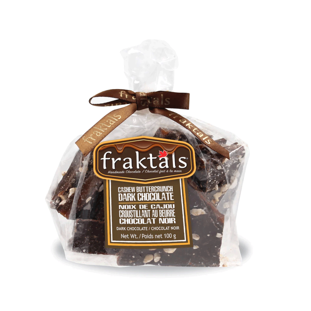 Fraktals Cashew Buttercrunch 70% Belgian Dark Chocolate, 100g