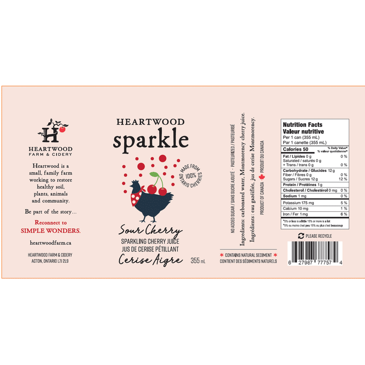 Heartwood Farm Sour Cherry Sparkle, 4x355ml