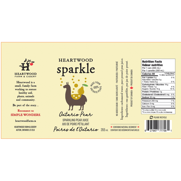 Heartwood Farm Ontario Pear Sparkle, 4x355ml