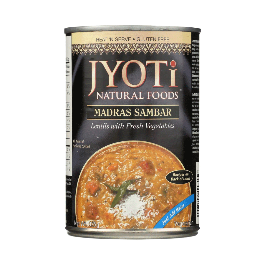 Jyoti Natural Foods Madras Sambar Lentils With Fresh Vegetables, 425g