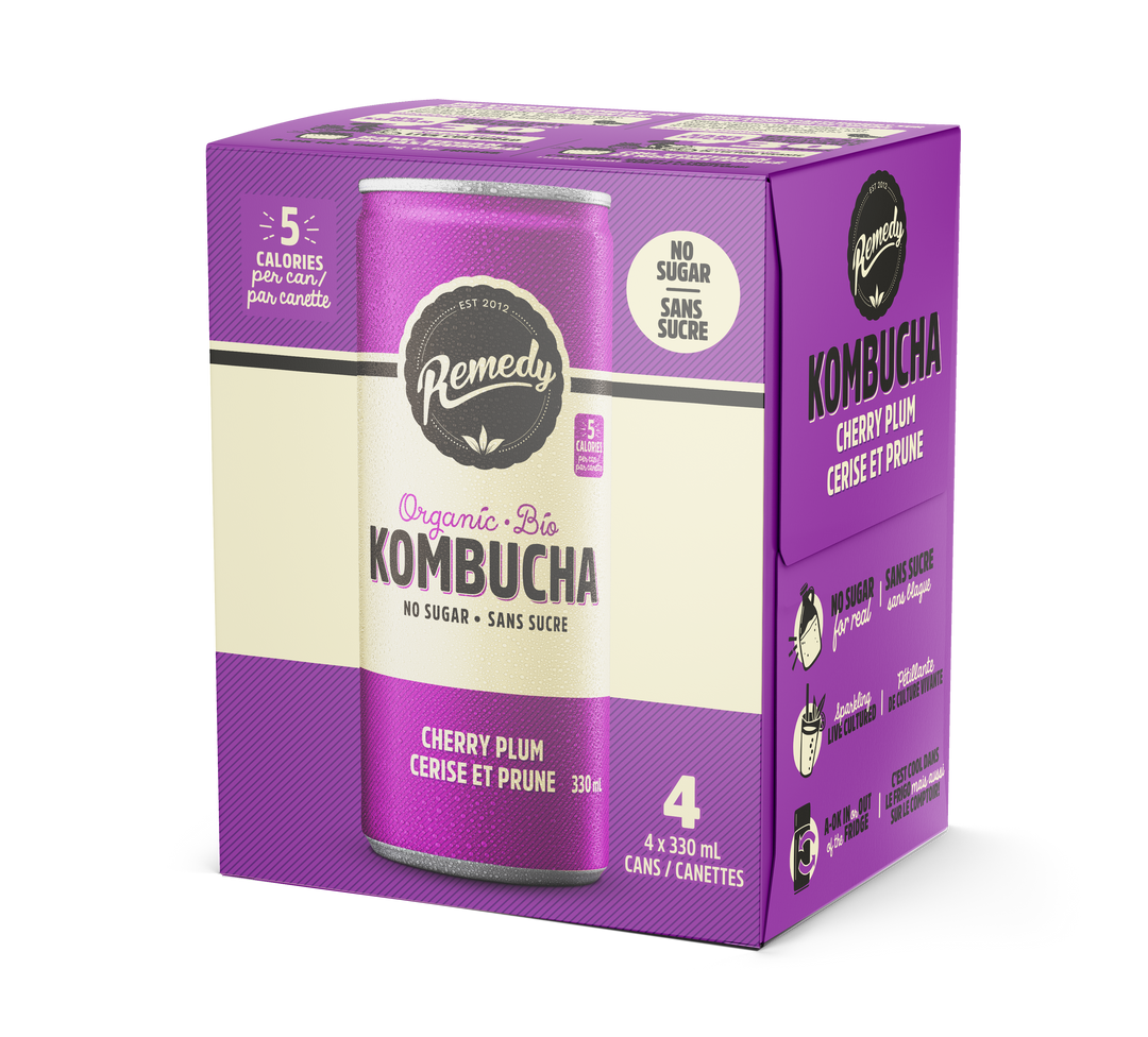 Remedy Organic Kombucha - Cherry Plum, 4x330ml