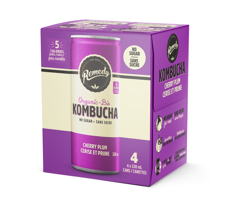 Remedy Organic Kombucha - Cherry Plum, 4x330ml