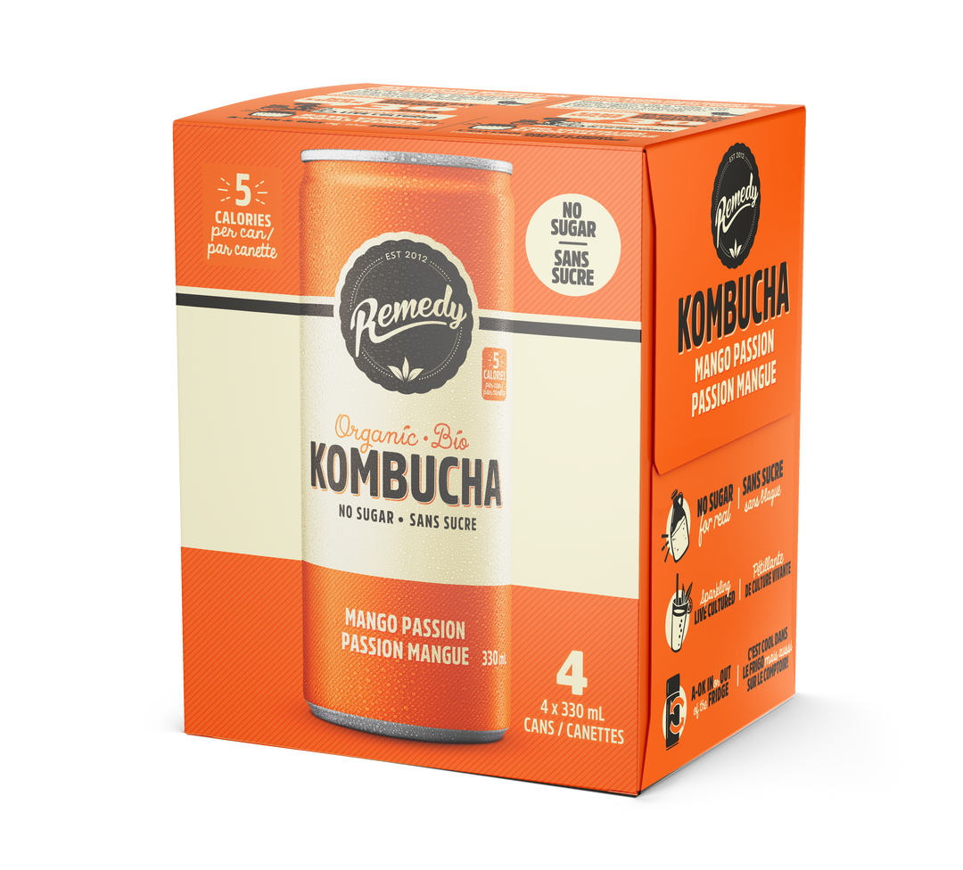 Remedy Organic Kombucha - Mango Passion, 4x330ml