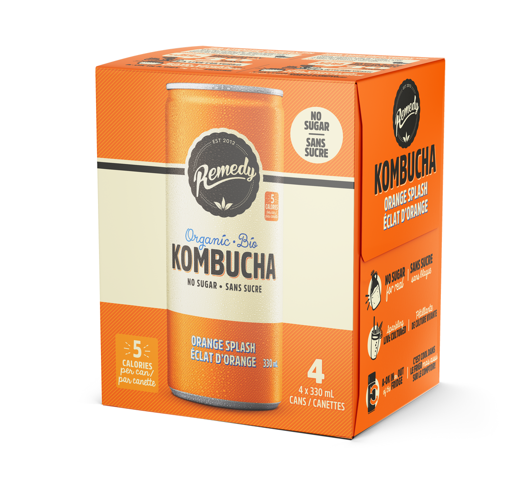 Remedy Organic Kombucha - Orange Splash, 4x330ml