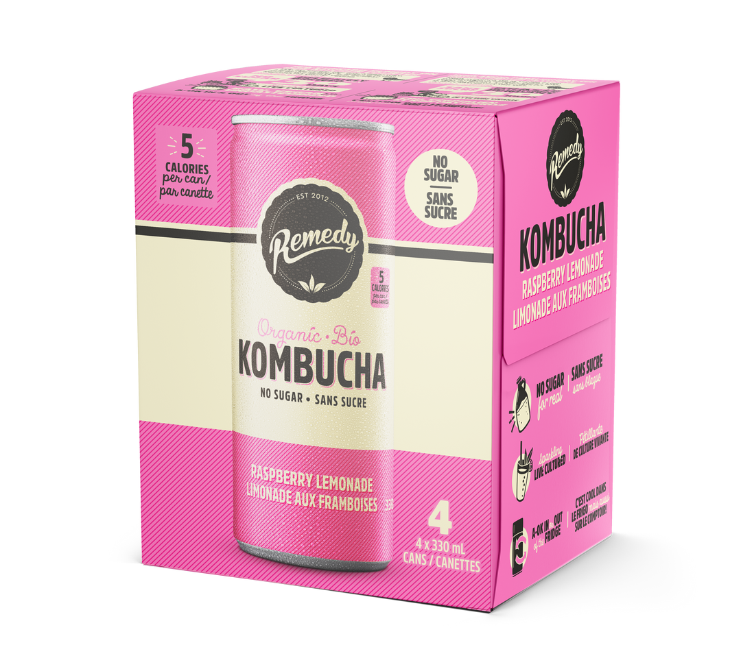 Remedy Organic Kombucha - Raspberry Lemonade, 4x330ml