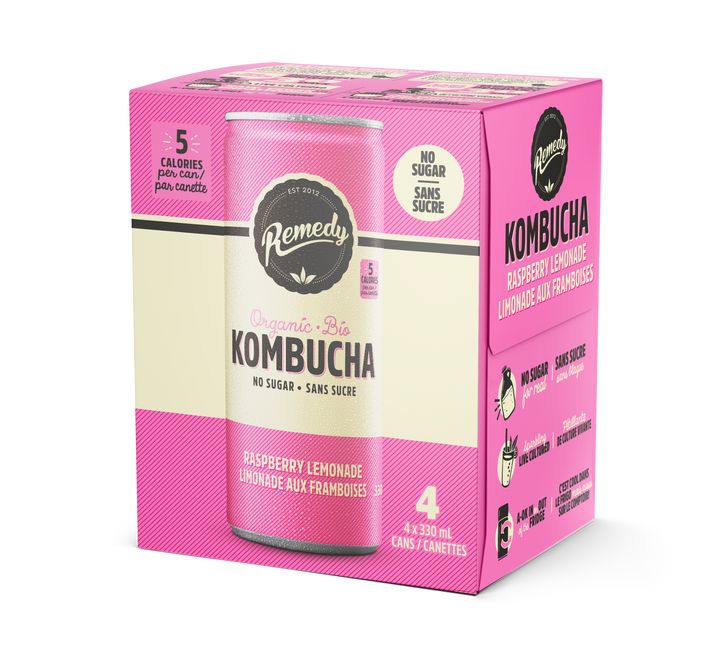 Remedy Organic Kombucha - Raspberry Lemonade, 4x330ml
