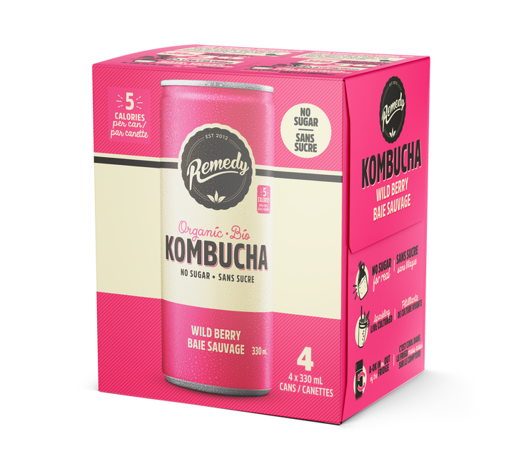 Remedy Organic Kombucha - Wild Berry, 4x330ml