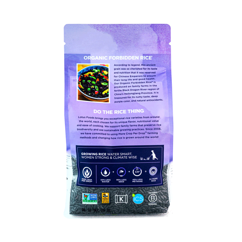 Lotus Foods Organic Forbidden Rice (Whole Grain Black), 425g