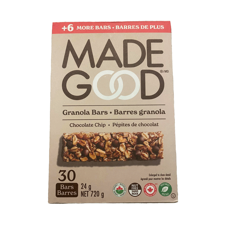 Made Good Organic Chocolate Chip Granola Bars, 30x24g