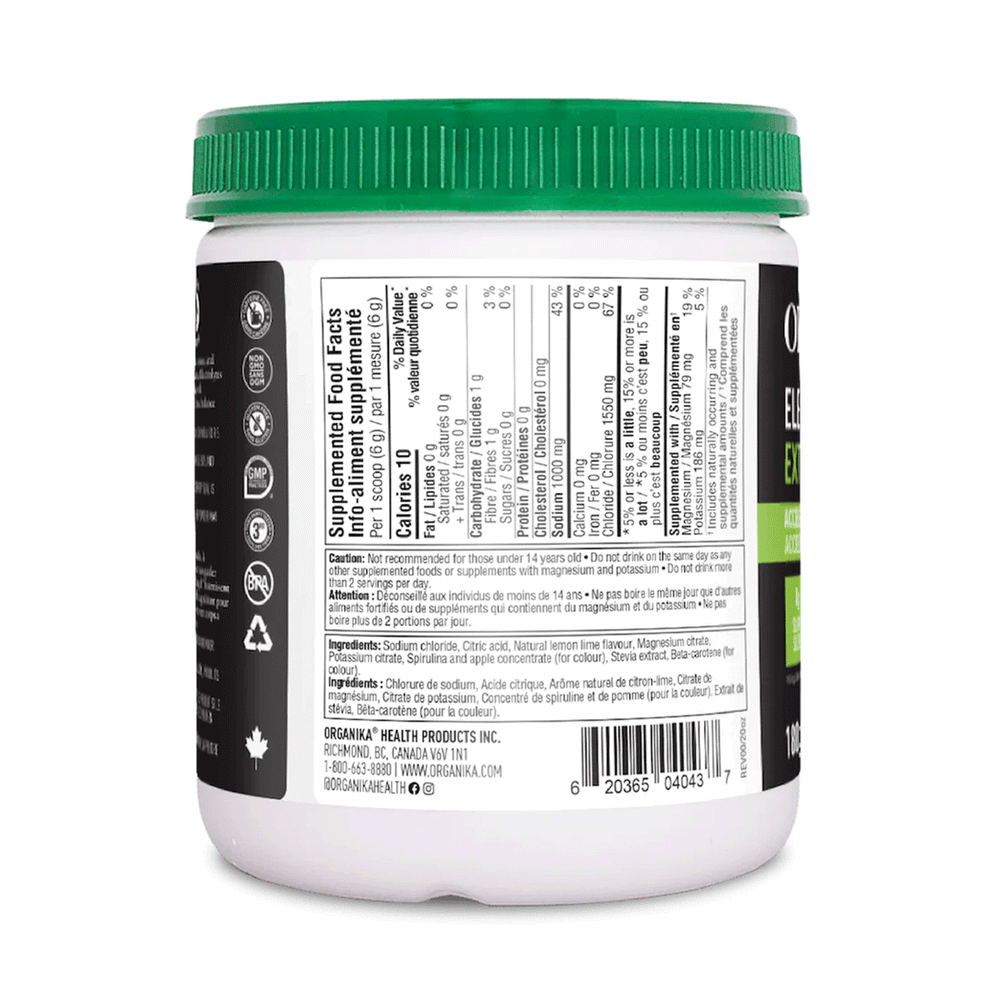 Organika Electrolytes Extra Strength - Lemon Lime, 180g