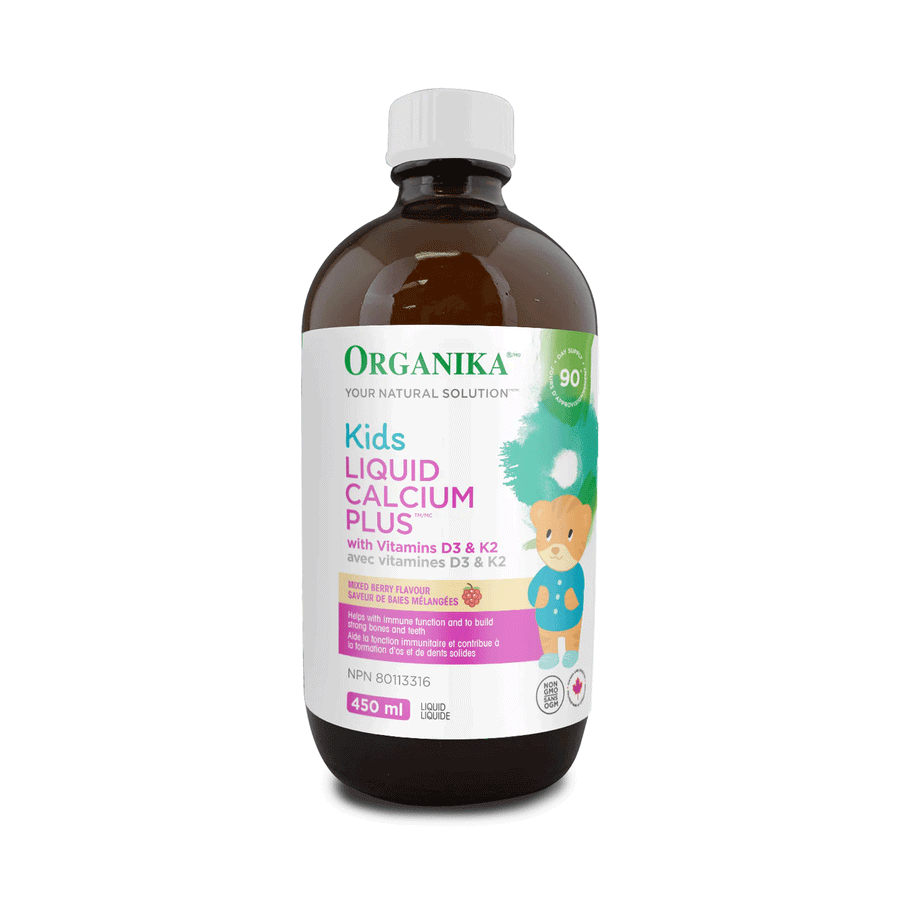 Organika Kids Liquid Calcium PLUS With Vitamins D3 & K2, 450ml