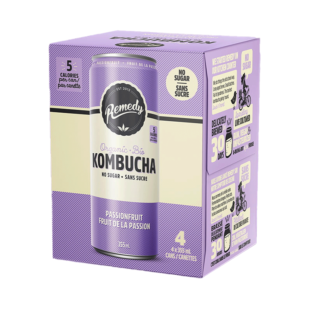 Remedy Organic Kombucha - Passionfruit, 4x355ml