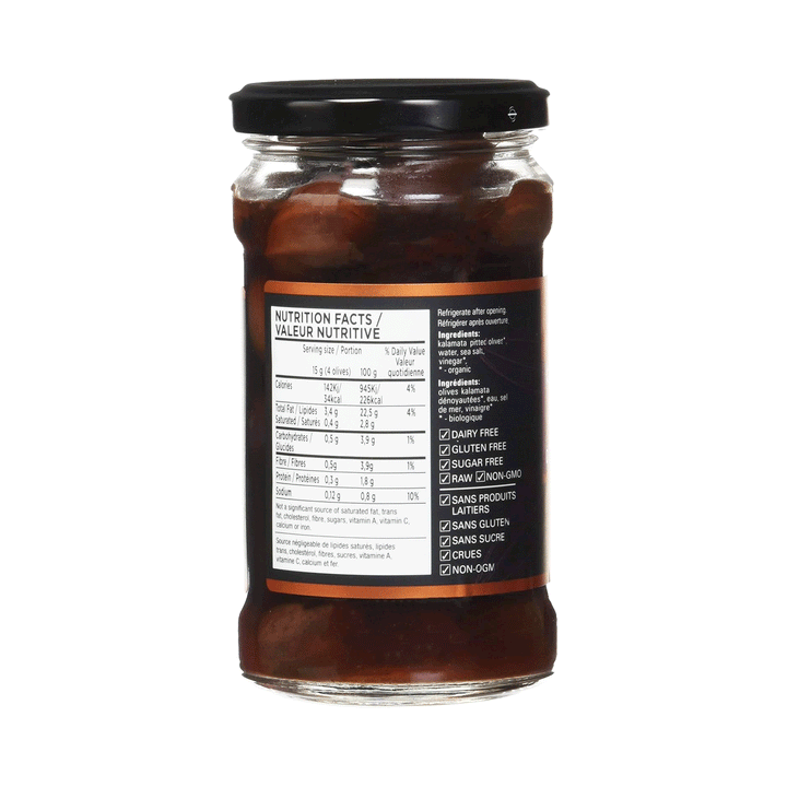 Acropolis Organics Pitted Kalamata Olives, 315ml