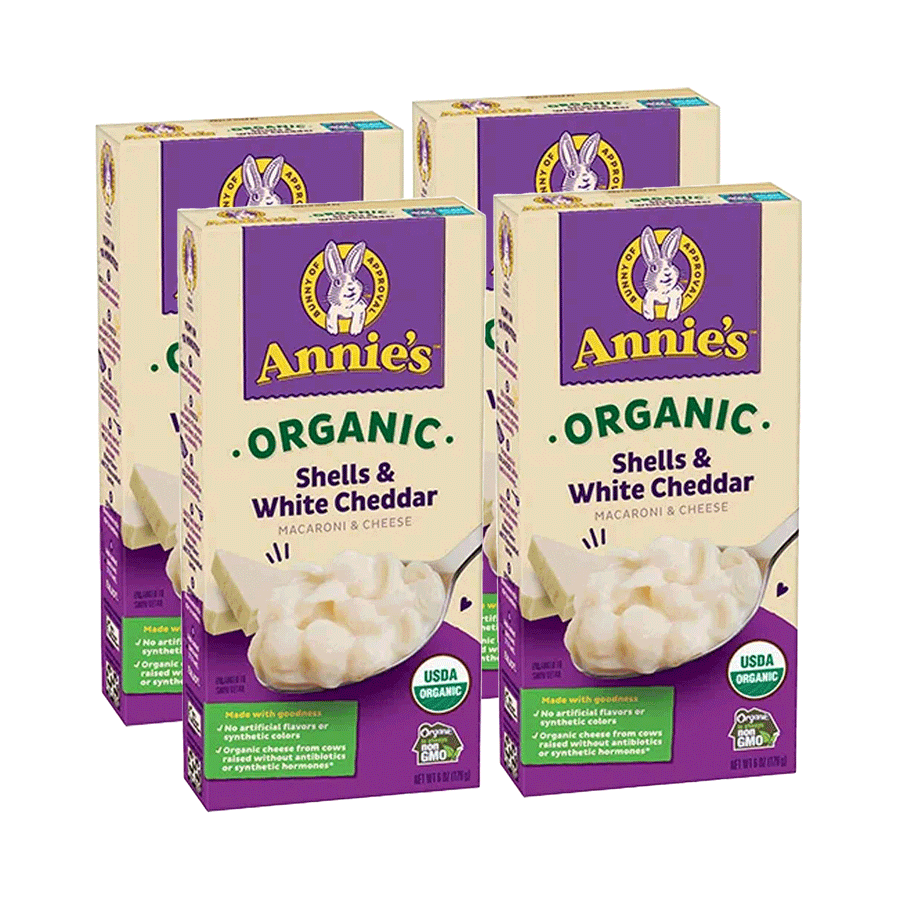 Annie's Organic Shells & White Cheddar Mac & Cheese, 4x170g