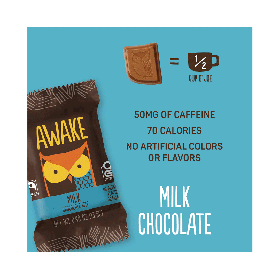 Awake Caffeinated Milk Chocolate Bites, 135g