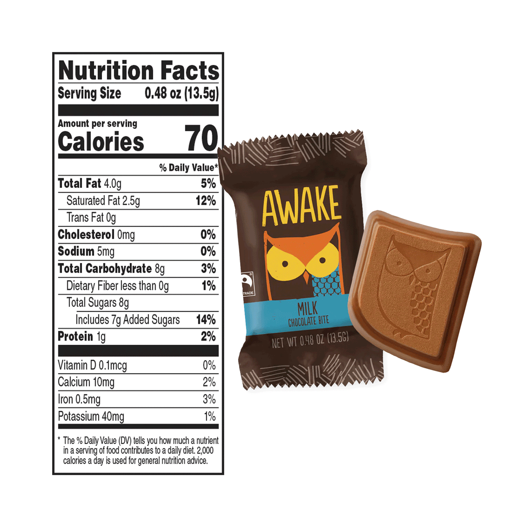 Awake Caffeinated Milk Chocolate Bites, 135g