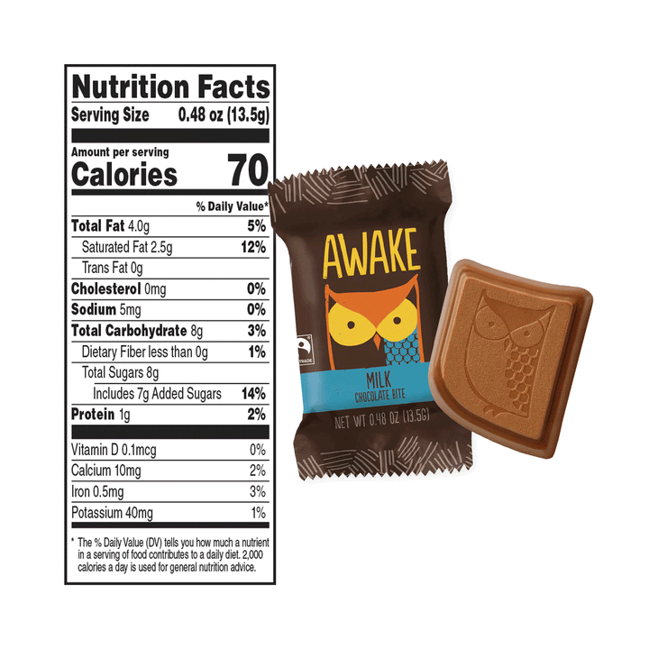 Awake Caffeinated Milk Chocolate Bites, 135g