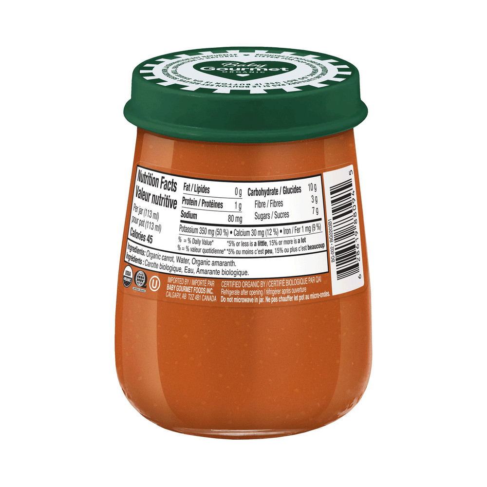 Baby Gourmet Organic Carrots & Ancient Grains Baby Food Jar, 113ml