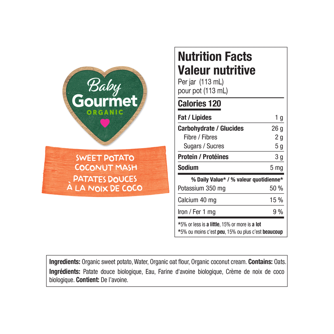 Baby Gourmet Organic Sweet Potato Coconut Mash Baby Food Jar, 113ml