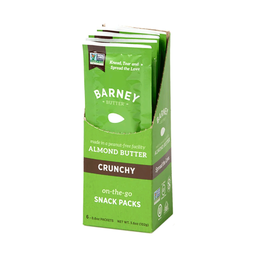 Barney Butter Almond Butter Snack Packs Crunchy, 6 Pack