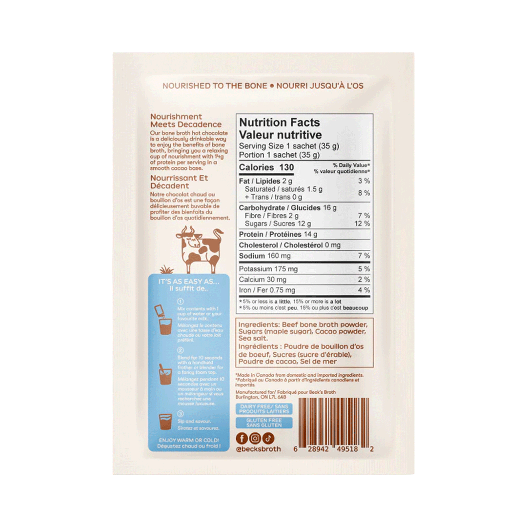 Beck's Broth Protein Bone Broth Powder Starter Kit + Free Whisk,  3x35g