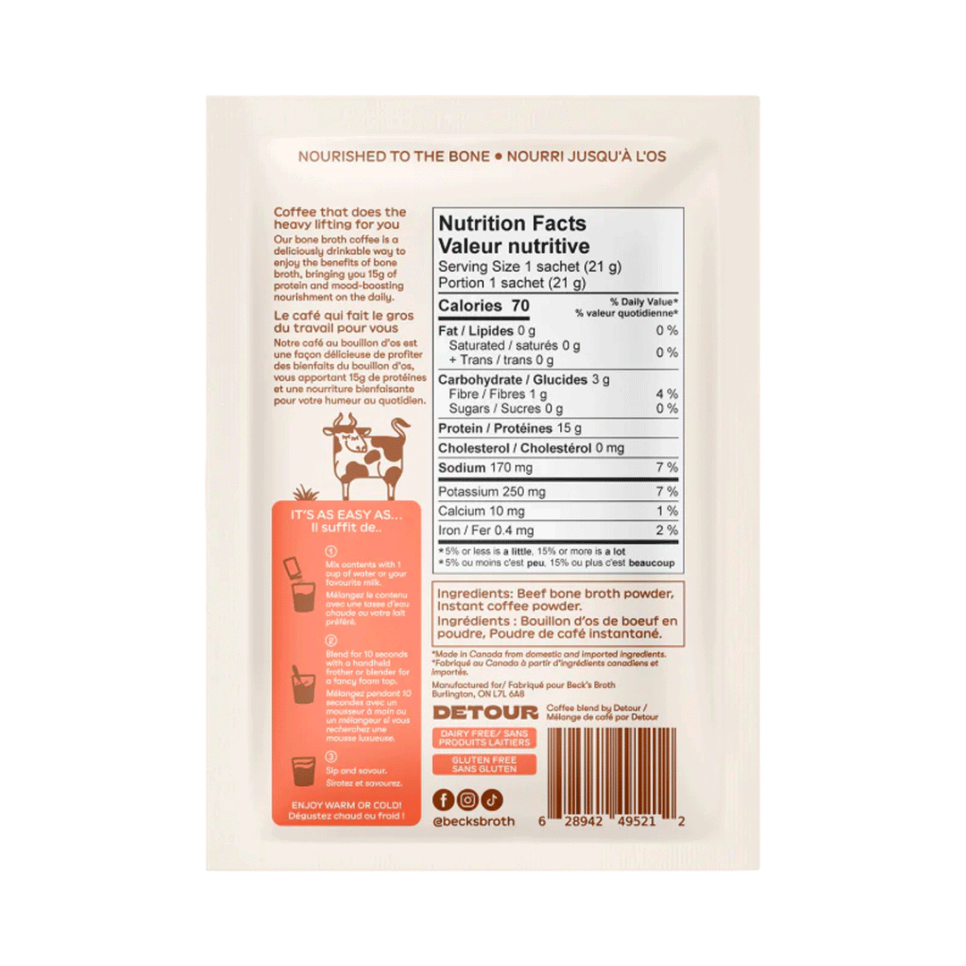 Beck's Broth Protein Bone Broth Powder Starter Kit + Free Whisk,  3x35g