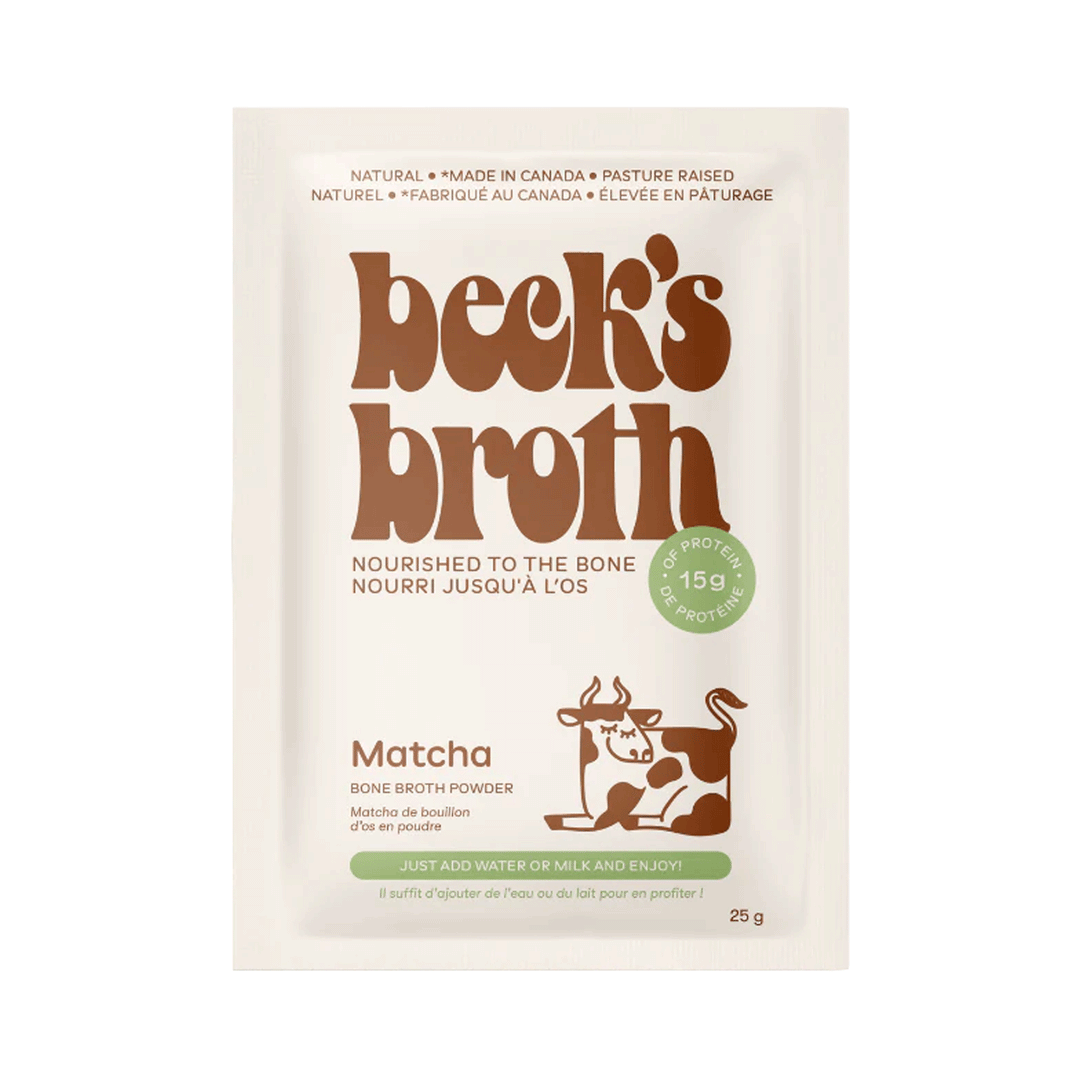 Beck's Broth Protein Matcha Latte Bone Broth Powder, 25g