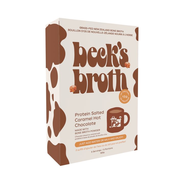 Beck's Broth Protein Salted Caramel Hot Chocolate Powder, 5x36g