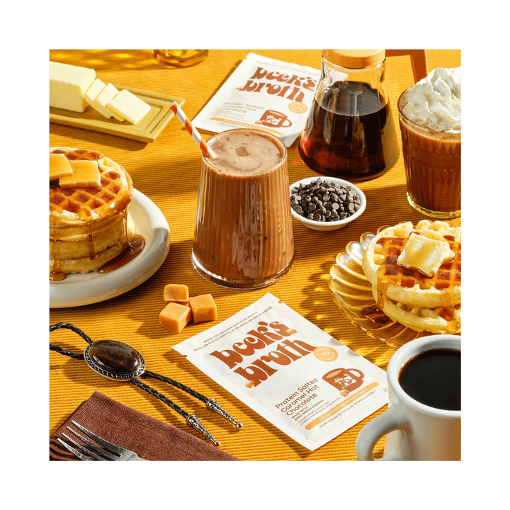 Beck's Broth Protein Salted Caramel Hot Chocolate Powder, 5x36g