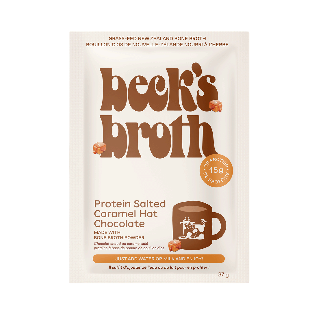 Beck's Broth Protein Salted Caramel Hot Chocolate Powder, 5x36g