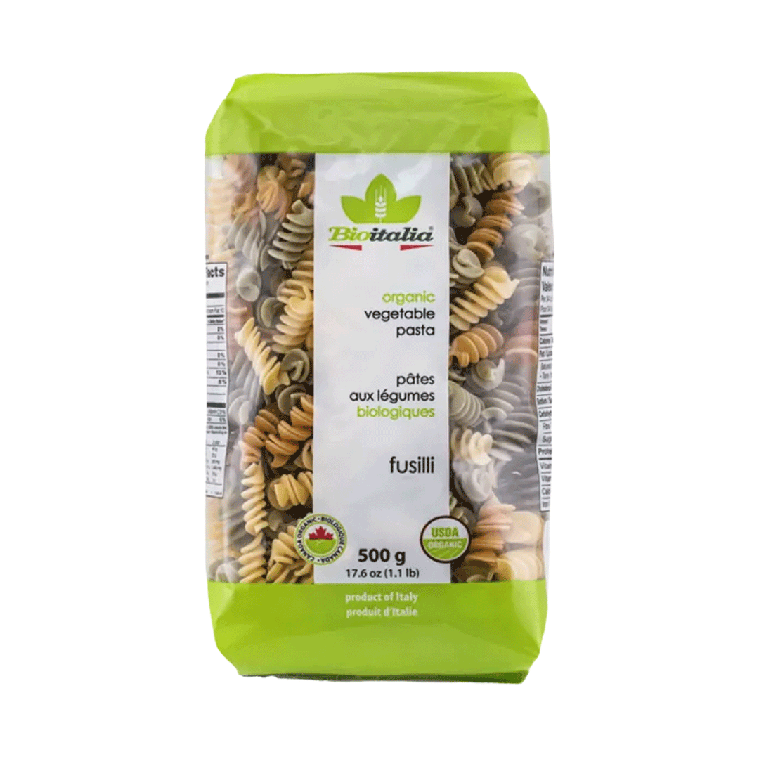 Bioitalia Organic Vegetable Tricolore Fusilli, 500g
