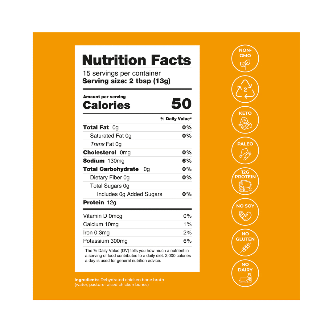Bluebird Provisions Instant Chicken Bone Broth Powder, 200g