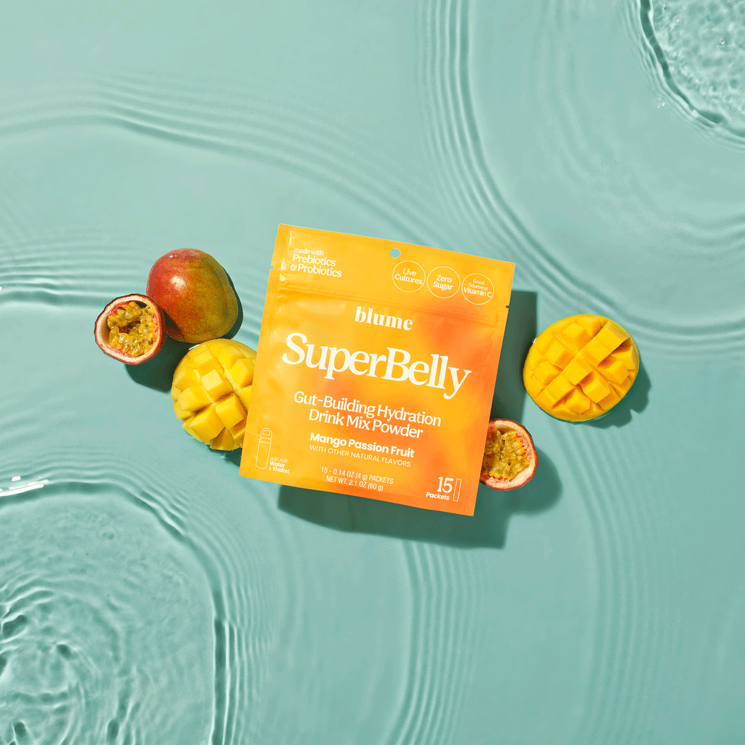 Blume SuperBelly Gut-Building Hydration Powder, Mango Passionfruit (15 Count)