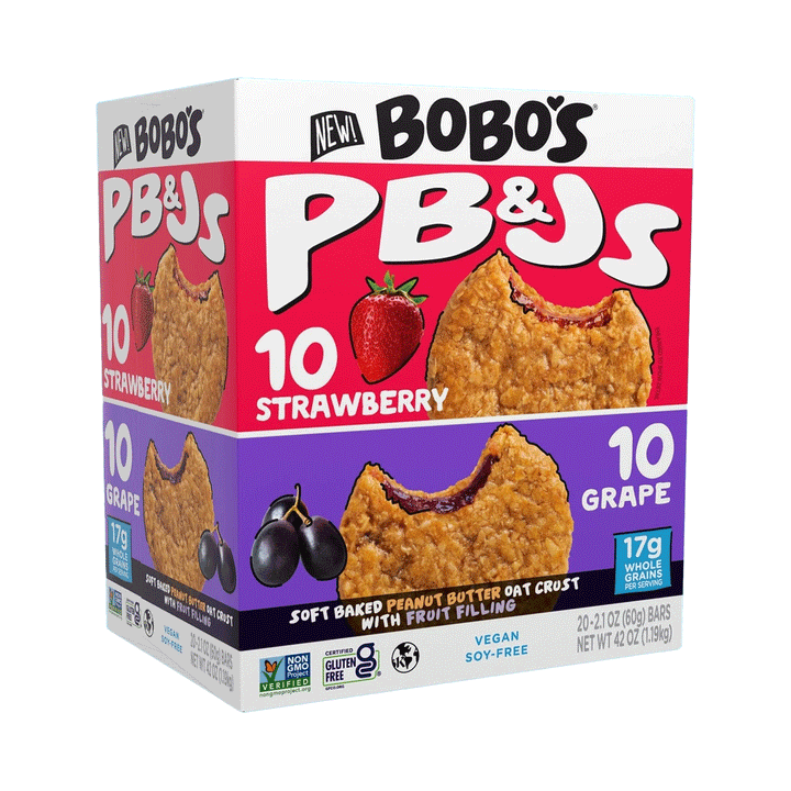 Bobo's Stuff’d Oat Bites Variety Pack - Strawberry & Grape, 20×60g