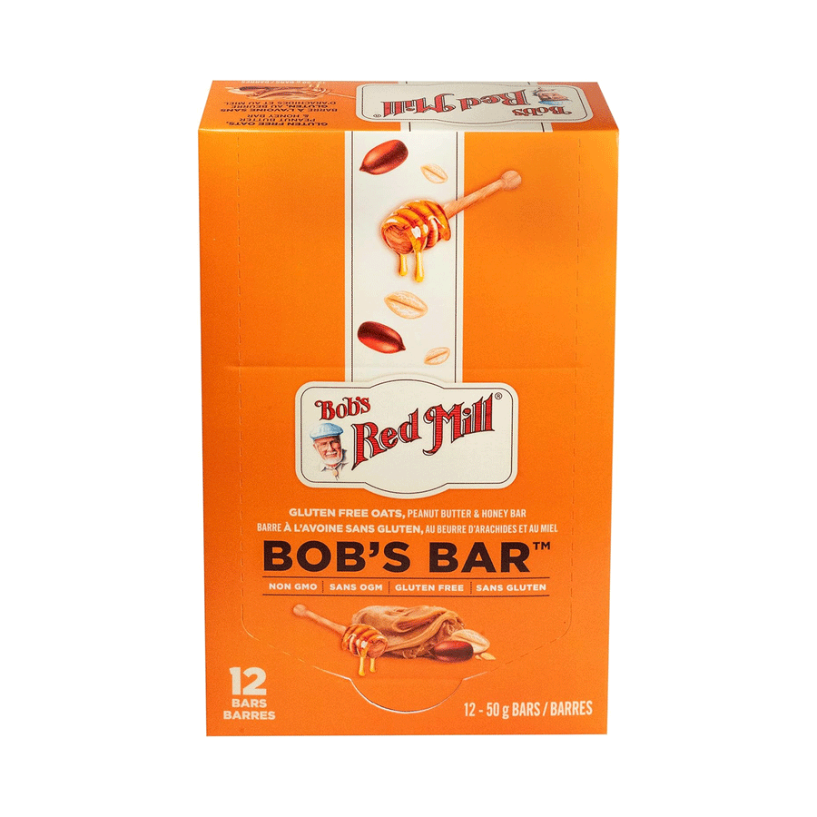 Bob's Red Mill Peanut Butter Honey & Oats Bar, 12 Pack