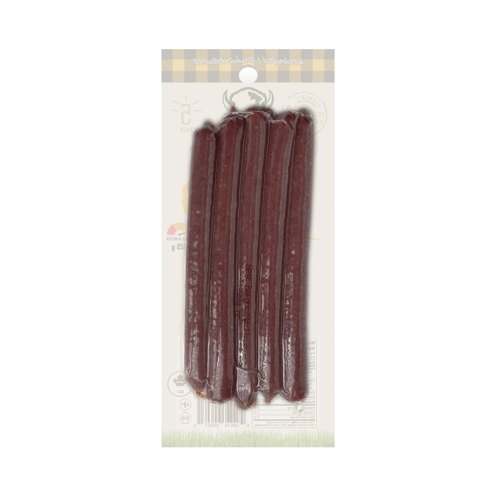 BUFF Bison Bacon Burger Snack Sticks, Grass-Fed Protein Snack, 5-Pack