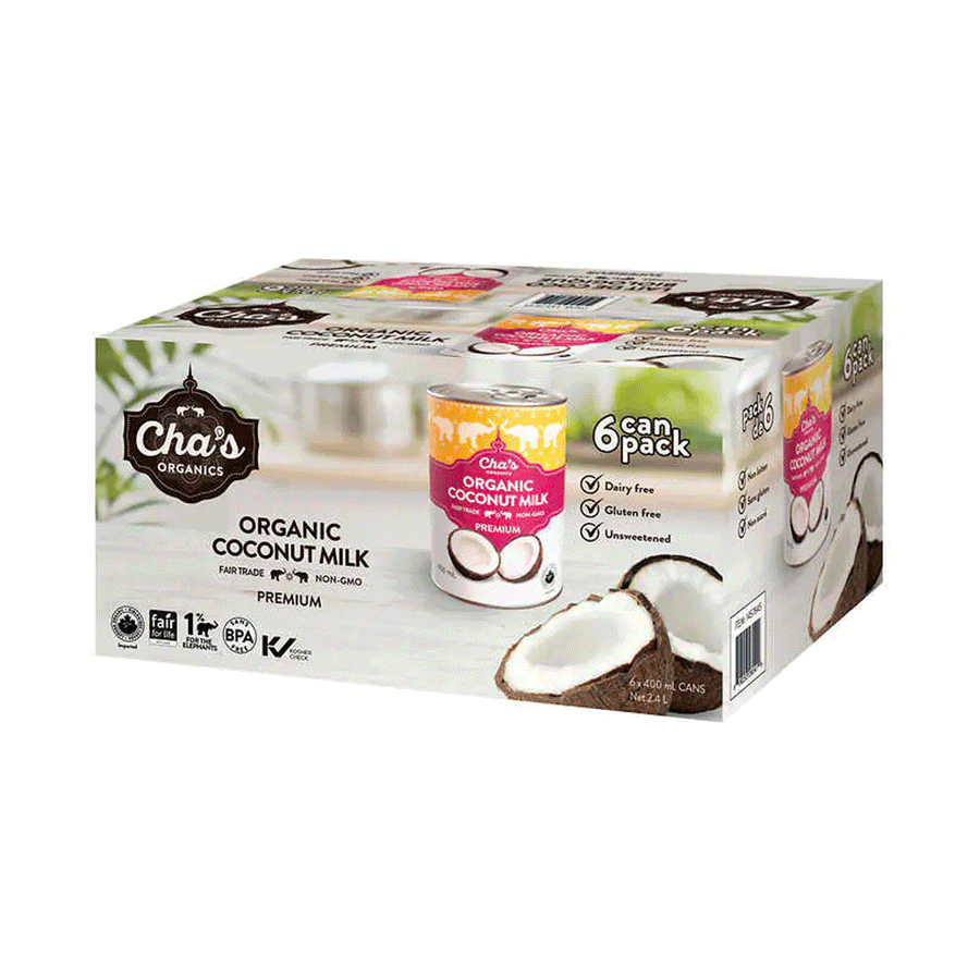 Cha's Organics Coconut Milk, 6x400ml